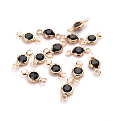 Hot Birthstone Connector Wholesale Mixed Flat Birthstone Crystal Charm Connectors for Bracelet