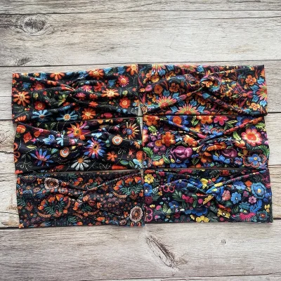 New Bohemian Print Headband Wide Elastic Breathable Sports Headband Twisted Headband Luxury