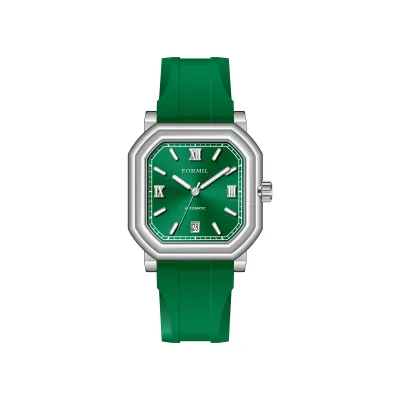OEM China Square Slim Smart 8215 Miyota Automatic Movement Rubber Band Water Resistant Pointer Dial Unisex Women Watch