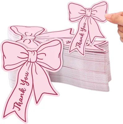 Bowknot Mini Thank You Card Small Business Card Restaurant DIY Children's Birthday Writable Gift Card