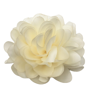 White Chiffon Fabric Flower Wedding Decoration Silk Rose Yellow Chiffon Fabric Flowers Handmade Flowers for Dress