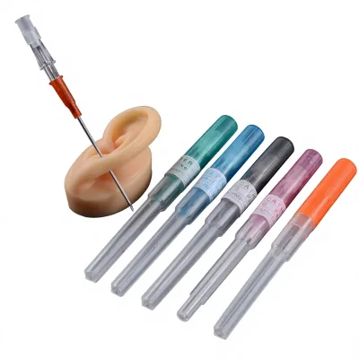 Professional Stainless Steel Single-Use Piercing Catheter Needle Tool for Belly Button Eyebrow Ear Piercings Circle Shape Model
