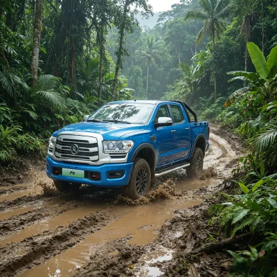 Dongfeng P6 EV RHD Right Hand Drive Pure Electric Pickup Truck for Global Export