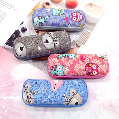 Cartoon Printed Children's EVA Zipper Glasses Case Fresh Print Rectangular Optical Myopia Sunglasses Case Eco-Friendly Cloth