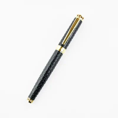 Gemfully Brand Embossing Black Kalem Luxury Stationery Metal Fountain Pens with Custom logo for Indoor Office