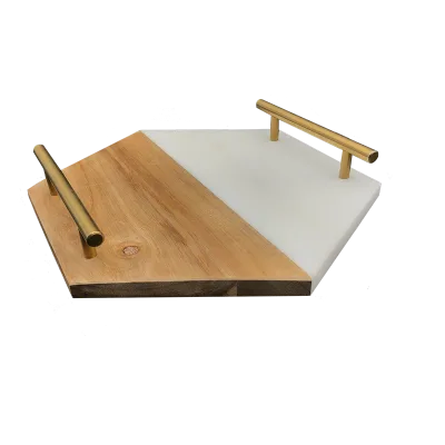 Custom Modern Serving Tray Marble Acacia Food Trays Joint Cheese Board Bread Board