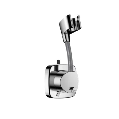 Mobile Suction-mount Chrome Shower Holder No-drilling Bathroom Showerhead Gadget Universal Adjustable Wall