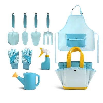 Customized 9pcs Children Garden Planting Tools Shovel Gloves Gardening Tool Set for Kids