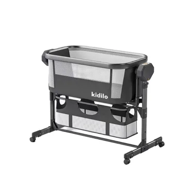 Kidilo Luxury Design Electric Rocking Baby Crib Portable Foldable Bedside with Music Play Features Smart Bed for Bedroom BJJ-508