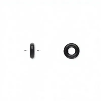 Rubber Stopper Bead Rubber Ring DIY Jewelry Bulk Donut Black 7mm 3mm Hole: 10000PCs/Bag