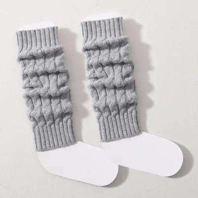 Factory Fall Soft Knee High Thermal Long Slouch Sock Wholesale Custom Logo Wool Knitted Winter Women Cute Crochet Leg Warmer