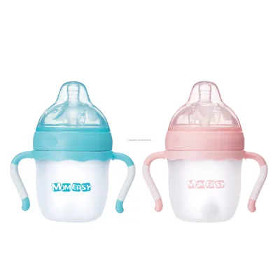 5OZ/160ML Super Wide-Neck Silicone Baby Feeding Bottle With Handle