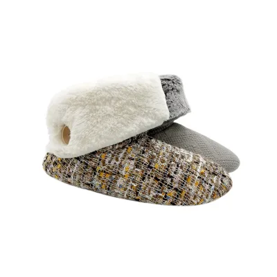 New Women Winter Slippers Home Warm Plush Indoor Casual Flats Comfort Female Footwear Indoor Floor Non Slip Knitted Boots