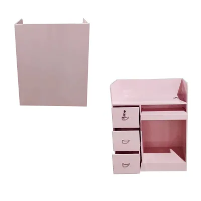 Retail Checkout Counter Simple Cashier Desk Small Pink Reception Desk for Beauty Salon