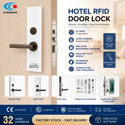Magnetic Stripe Zinc Alloy Smart Hotel Door Lock | Compatible with Wooden Doors | ANSI Standard | Model