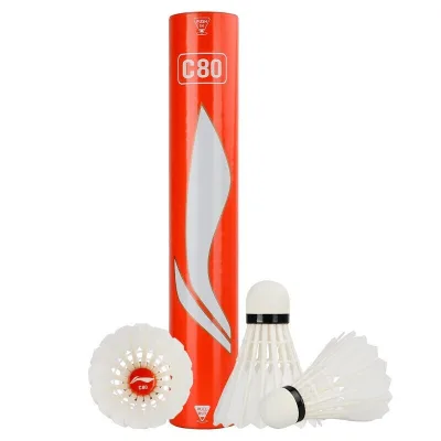 Badminton 12 Pack Duck Feather Professional Durable King Windproof Outdoor Training Competition Ball C80 Taiwan Fiber Composite