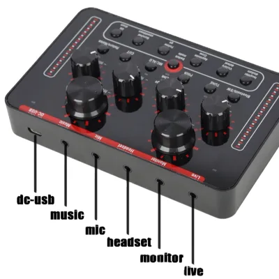 Professional USB Internal Audio Interface Live Studio Recording 2-Channel V8 Sound Card Condenser Mic 2.4G BT Wireless CSL Brand