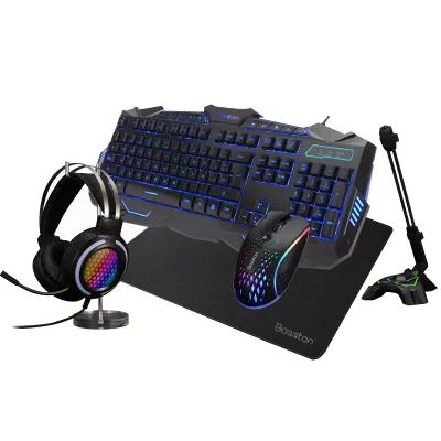 Professional Mechanical Feeling Backlit Gaming Keyboard Mouse Headset Combo Computer Good Quality