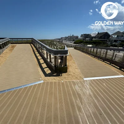 Polyester Mesh Accessible Ramp Mat for Resort Hotel, Grassland Soil Beach Walkway Mobility Mat with Full Matching Accessories