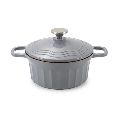 Modern Aluminum Dutch Oven with Vibrant Coating Non-Toxic Metal Pot for Family Gathering Stewing and Braising
