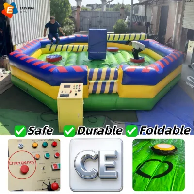 High Quality Professional 3-speed Adjustation Wipeout Eliminator Inflatable Game with CE with Emergency Stop