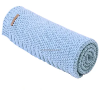 zero Defect Best Sale 100% Cotton Combed Baby Rice Stitch Knit Blanket Throw