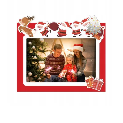 JINNHOME Festive Holiday Decor Santa Reindeer Christmas Photo Frame