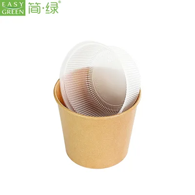 Eco-friendly Hot Food Grade Round Kraft Paper Snack Tray with 2-layer Design Food-grade Safe Fully Recyclable