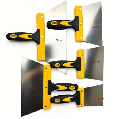 Durable Industrial Grade Painters' Special Scraper Stainless Steel Rubber Blade Handle Construction Leveling Cleaning