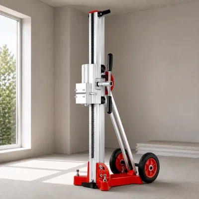 Professional Diamond Drilling Stand for Concrete Engineering Projects with Long Column Structure and Rear Tilt Adjustment