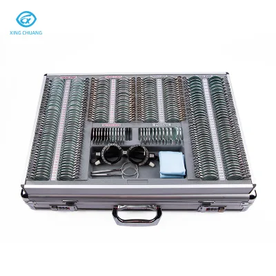 Hot Sale Rectangle Optical Instrument 266 Trial Lens Set Optometry Equipment Trial Frame Lens with Storage