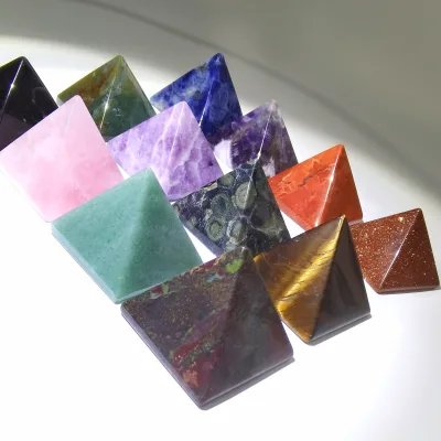 40 mm Natural Crystal Stone Rose Quartz Crystal Pyramid for Healing
