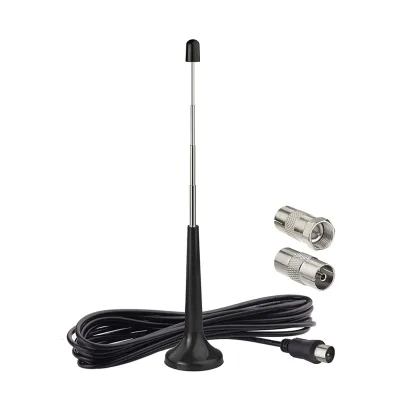 Qiyuntong High-Gain 3-Meter Telescopic DAB FM Indoor TV Antenna Plastic Universal Magnetic Household Radio Sucker 70-860MHz