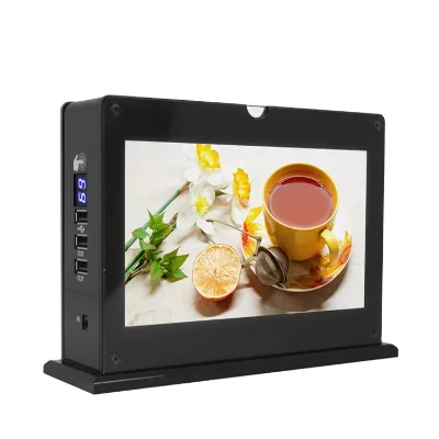 Mobile Charging Station Table Digital Advertising 7inch Menu Powerbank Holder for Restaurant