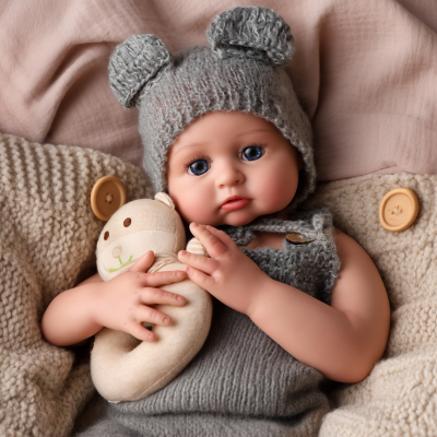 Babeside 16" 20" Realistic Silicone Quiet Baby Little Infant Boy Retaining Pacifier Baby Full Silicone Reborn Baby Doll Boy