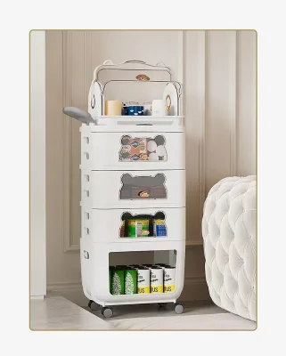 Bathroom Plastic Storage Cabinet Toilet Movable Drawer Type Storage Rack Bedside Storage Bed Side Cabinet