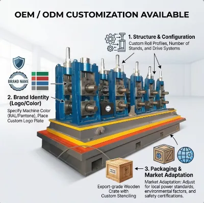 MS Mild Steel Square Rectangular Hollow Section Production Line Structural Building Material Tube Mill Pipe Making Machine Motor