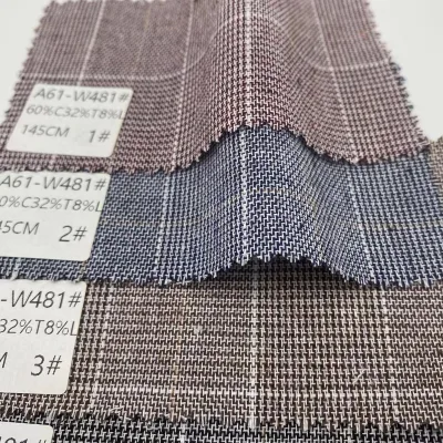 High Quality Linen Cotton Yarn-dyed Plaid Yarn-dyed Plaid 60%Cotton32%Polyester8%linen 150GSM Suitable for Skirt Shirts