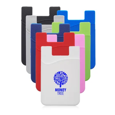 Giveaways Phone Case Holder Silicone Phone Card Wallet Multi Color in Stock Full Color Printed Card Holder