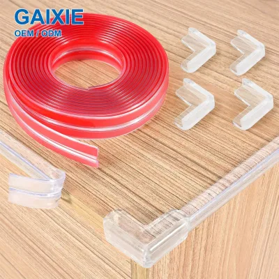 GAIXIE/OEM BBP-KIT1 Self-Adhesive Transparent PVC 4-Corner Furniture Edge Protection for Baby and Child Safety