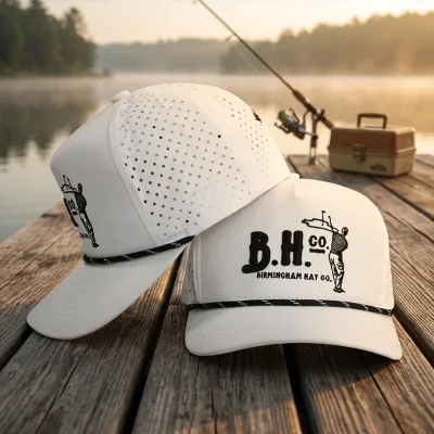 Quick Dry Breathable Camp Cap with Decorative Rope, Versatile & Stylish, Daily Wear & Golf Activities, Custom Logo Available