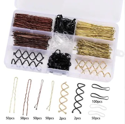 2025 New Black Gold Spirale Wave Vintage Hairpins Accessories Metal Pan Hair Clip Ties U-shaped Bobby Pins U Shape Hair Pin
