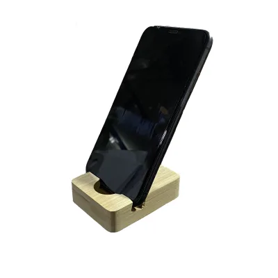 Customizable LOGO Bamboo Cell Phone Holder Stand Desktop Phone Holder