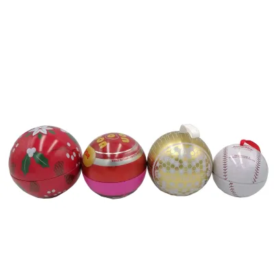 Custom Printed Decorative Ball Tin Box High Quality Christmas Ball Tin Packaging