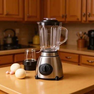 Multifunctional Countertop Blender with Glass Jar & Grinder Cup Powerful Electric Blenders for Food Processing