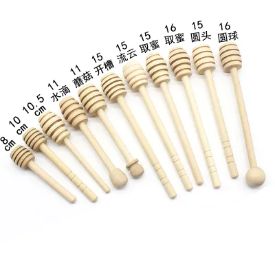 Wooden Honey Dipper Drizzler Stirring Stick, Spoon Rod Muddler Dispense, Bulk Lot