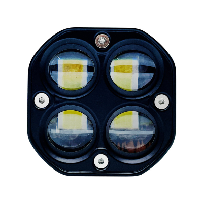 Car Headlight Manufacturer square 4 Lens in One Bead Two Colors Adjustable Cheap Price Motorcycle Headlight Yellow