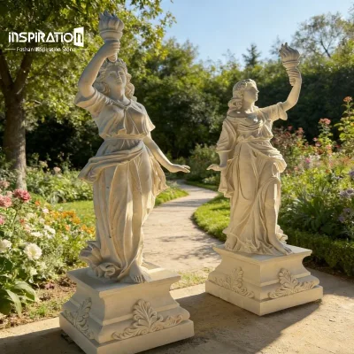 Stone Resin Dancing Faun Sculpture for Vineyard Landscape Synthetic Stone Classical Statue Classical Mansion Garden Sculpture