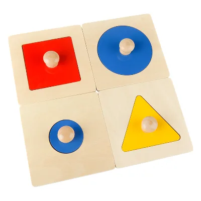 Montessori Wooden Classic Toy Montessori Educational Wooden Single and Multiple Shape Puzzles Toys for Kids