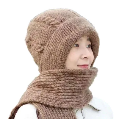 Winter Women's Warm Padded Beanie Hat Scarf Gloves Set with 100% Polyester Customizable Color & Logo